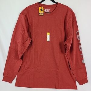 NEW Carhartt Men’s Long Sleeve T-Shirt Loose Fit Heavyweight Red Tee SZ XL Tall